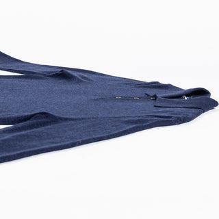 Patrick Assaraf Navy Mouline Drop Needle Merino Wool 3 Button Polo 8