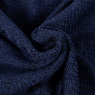 Patrick Assaraf Navy Mouline Drop Needle Merino Wool 3 Button Polo 2