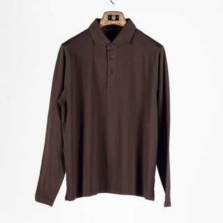 Patrick Assaraf Ganache LS Iconic Pima Cotton Stretch Polo 1