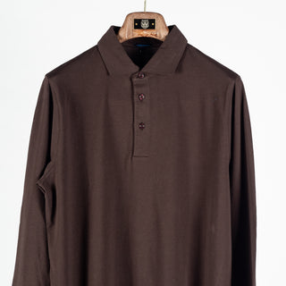 Patrick Assaraf Ganache LS Iconic Pima Cotton Stretch Polo 6