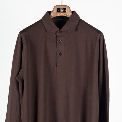 Patrick Assaraf Ganache LS Iconic Pima Cotton Stretch Polo 6