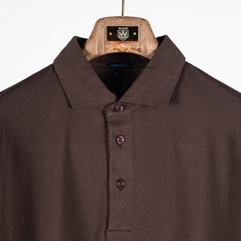 Patrick Assaraf Ganache LS Iconic Pima Cotton Stretch Polo 7