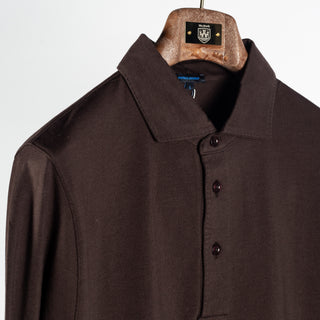 Patrick Assaraf Ganache LS Iconic Pima Cotton Stretch Polo 3