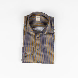 Stenstrom Casual Navy Patterned Twill Shirt 1