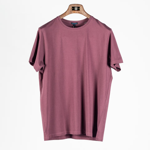 Patrick Assaraf Plum Wine SS Iconic Pima Stretch Crew Tee 1