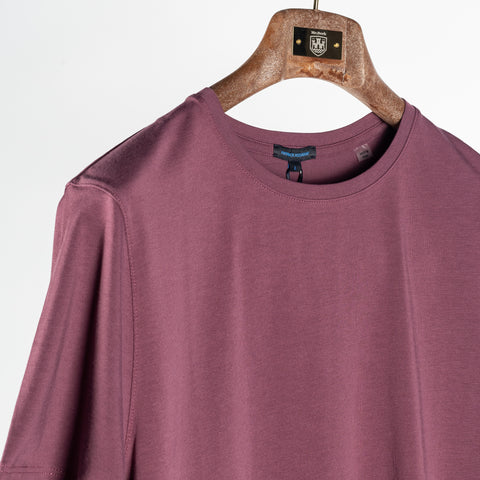 Patrick Assaraf Plum Wine SS Iconic Pima Stretch Crew Tee 3