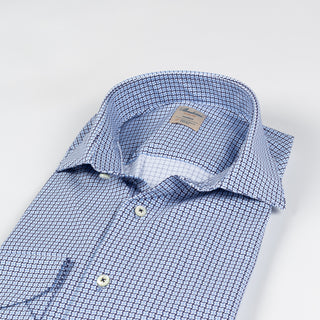 Stenstrom Blue Printed Jersey Stretch Dress Shirt 2