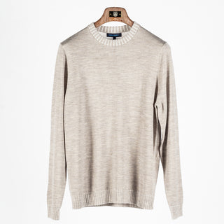 Patrick Assaraf Caffe Plaited Merino Wool Crewneck Sweater 1