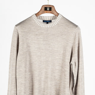 Patrick Assaraf Caffe Plaited Merino Wool Crewneck Sweater 6