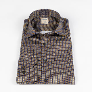 Stenstrom Casual Navy Patterned Twill Shirt 4