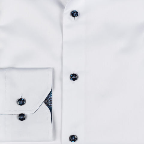 Stenstrom White Contrast Twill Dress Shirt 3