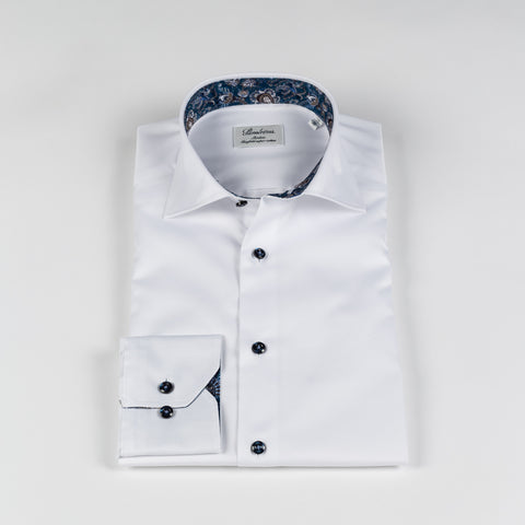 Stenstrom White Contrast Twill Dress Shirt 5