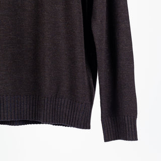 Patrick Assaraf Brownie Plaited Merino Wool Quarter Zip Mock 4