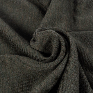 Patrick Assaraf Deep Olive Plaited Merino Wool Crewneck Sweater 2