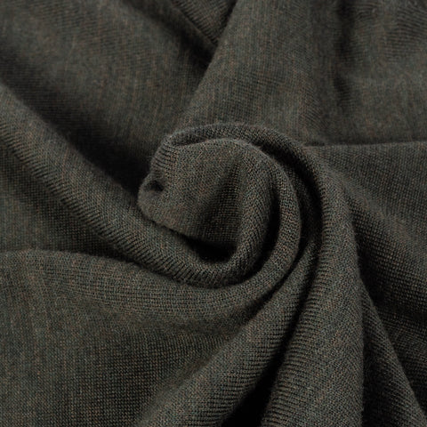 Patrick Assaraf Deep Olive Plaited Merino Wool Crewneck Sweater 2