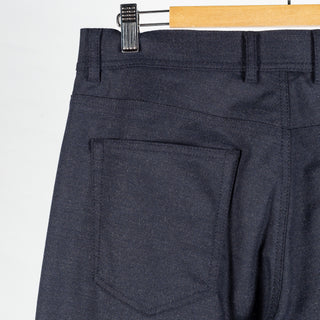 Alberto Navy Brushed Herringbone 1647 Stone Trousers 6