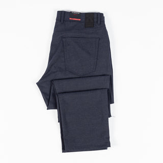 Alberto Navy Brushed Herringbone 1647 Stone Trousers 8