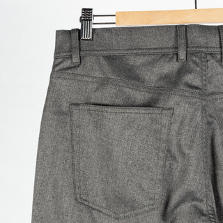 Alberto Charcoal Brushed Herringbone 1647 Stone Trousers 6