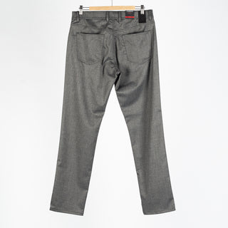 Alberto Charcoal Brushed Herringbone 1647 Stone Trousers 5
