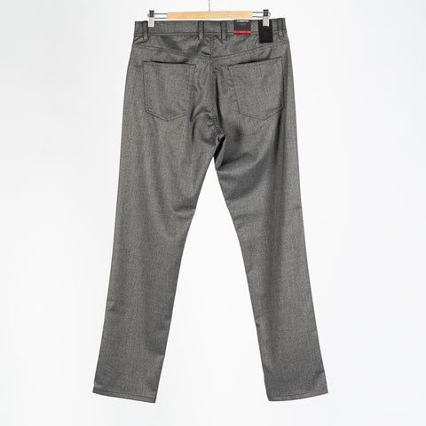 Alberto Charcoal Brushed Herringbone 1647 Stone Trousers 5