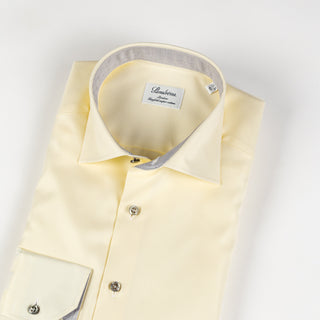Stenstrom Light Yellow Contrast Twill Shirt 2