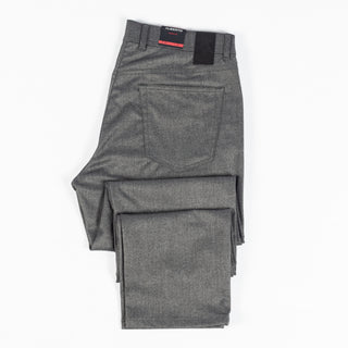 Alberto Charcoal Brushed Herringbone 1647 Stone Trousers 8