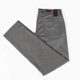 Alberto Charcoal Brushed Herringbone 1647 Stone Trousers 9