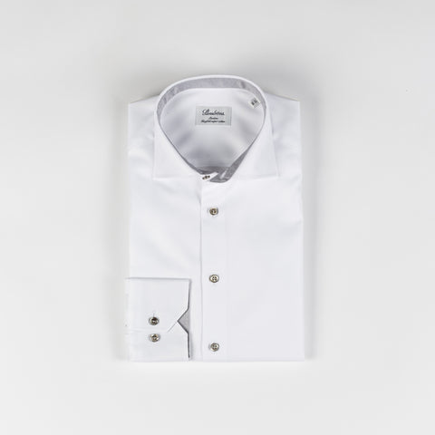 Stenstrom White Contrast Twill Shirt 1