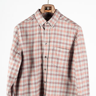 Portuguese Flannel Grey / Bordeaux Cedar Button Up Shirt 6
