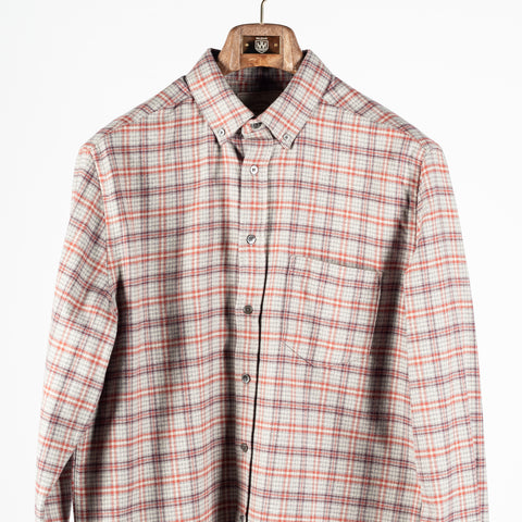 Portuguese Flannel Grey / Bordeaux Cedar Button Up Shirt 6