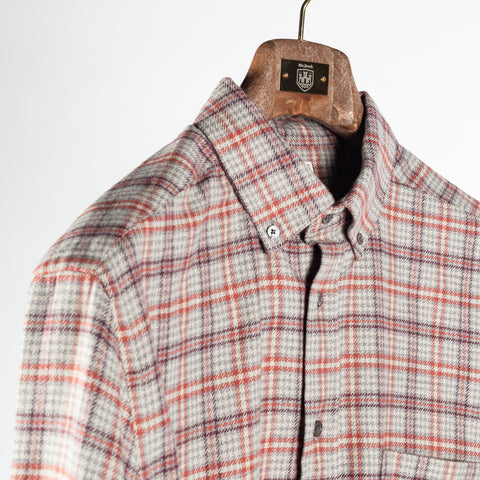 Portuguese Flannel Grey / Bordeaux Cedar Button Up Shirt 3
