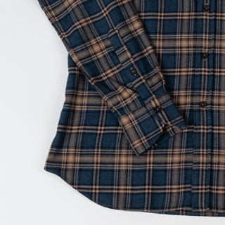 Xacus Navy & Tan Checked Pattern Dress Shirt 3