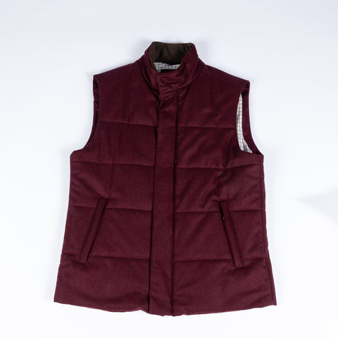 Waterville Burgundy Horizontal Quilted Vest 1