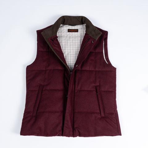 Waterville Burgundy Horizontal Quilted Vest 3