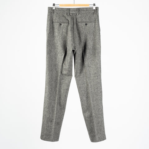 Portuguese Flannel Grey Single Pleat Herringbone Trousers — alternate angle 6