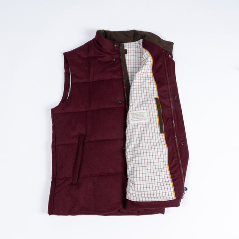 Waterville Burgundy Horizontal Quilted Vest 5