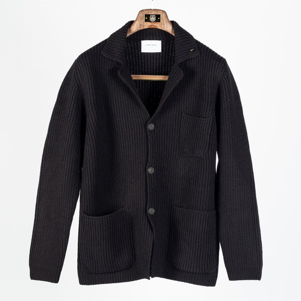 Black 13176 Ribbed Cardigan