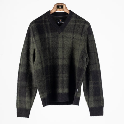 Barbour Black Tartan Hunham Knit 1