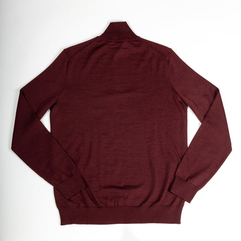 Joop Burgundy Wool Quarter Zip Sweater 4