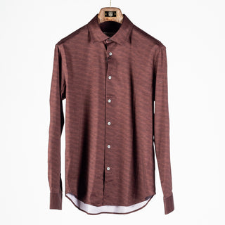 Bugatchi Mahogany Stretch Collared Shirt