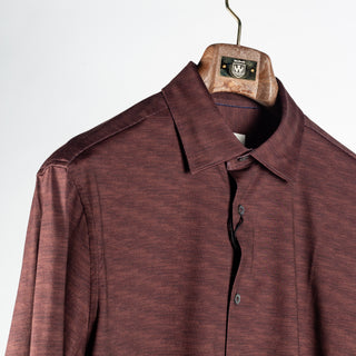 Bugatchi Mahogany Stretch Collared Shirt, fabric detail