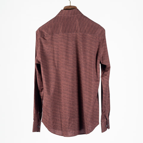 Bugatchi Mahogany Stretch Collared Shirt, cuff detail