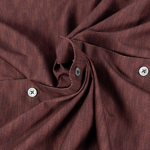 Bugatchi Mahogany Stretch Collared Shirt, back view