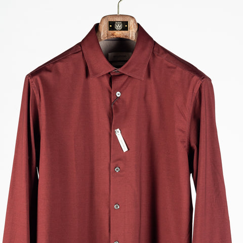 Bugatchi Burgundy Stretch Shirt, placket detail