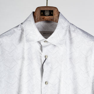 Bugatchi Platinum Stretch Collared Shirt, styled detail