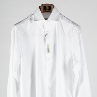 Bugatchi White Cotton Dress Shirt, placket detail