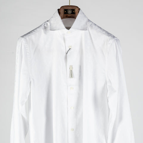 Bugatchi White Cotton Dress Shirt, placket detail