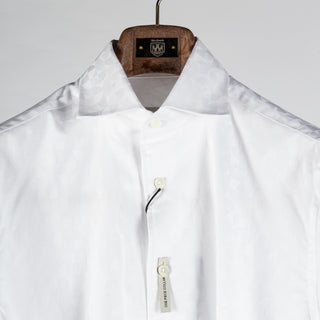 Bugatchi White Cotton Dress Shirt, styled detail
