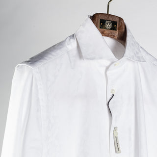 Bugatchi White Cotton Dress Shirt, fabric detail