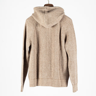 Bugatchi Tobacco Ribbed Full Zip Hoodie, cuff detail